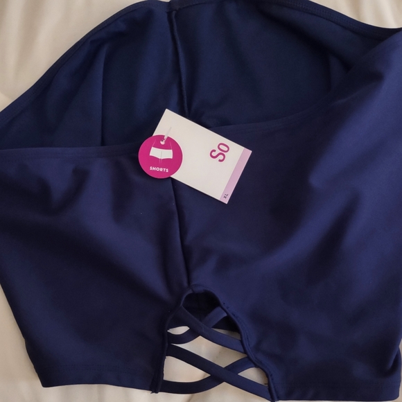 SO Swim Shorts Women's Sz XL Blue Nylon Spandex Polyester NWT - Picture 3 of 14